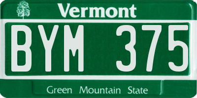 VT license plate BYM375