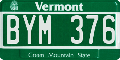 VT license plate BYM376