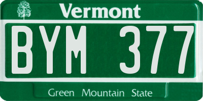 VT license plate BYM377