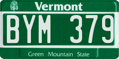 VT license plate BYM379