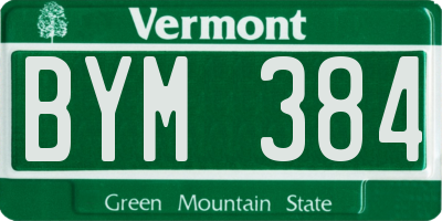 VT license plate BYM384