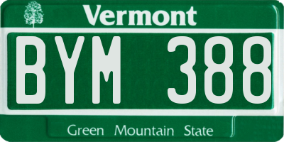 VT license plate BYM388