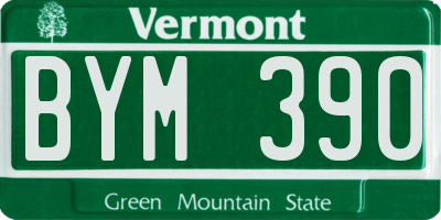VT license plate BYM390