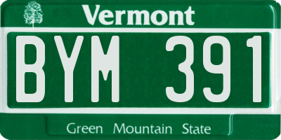 VT license plate BYM391