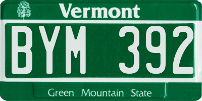 VT license plate BYM392
