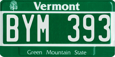 VT license plate BYM393