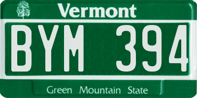 VT license plate BYM394