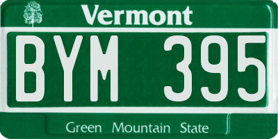 VT license plate BYM395