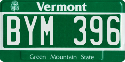 VT license plate BYM396