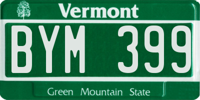 VT license plate BYM399