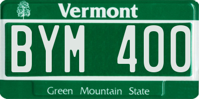 VT license plate BYM400