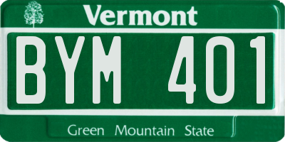 VT license plate BYM401