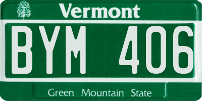 VT license plate BYM406