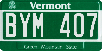 VT license plate BYM407