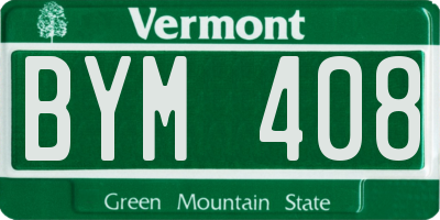 VT license plate BYM408