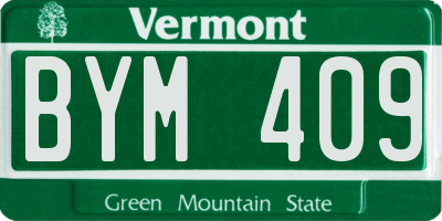 VT license plate BYM409