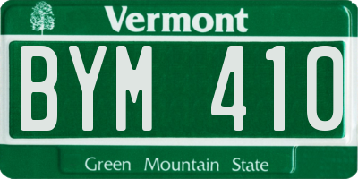 VT license plate BYM410