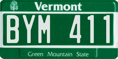 VT license plate BYM411