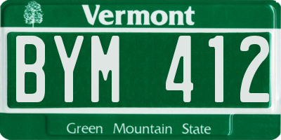 VT license plate BYM412