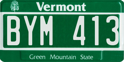 VT license plate BYM413