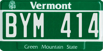VT license plate BYM414