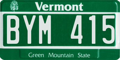 VT license plate BYM415