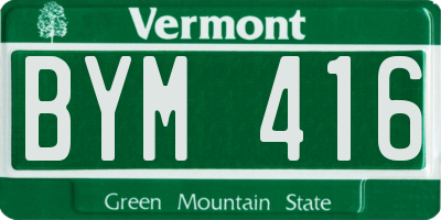VT license plate BYM416