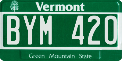 VT license plate BYM420