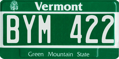 VT license plate BYM422