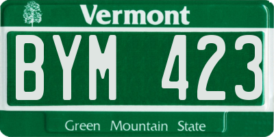 VT license plate BYM423