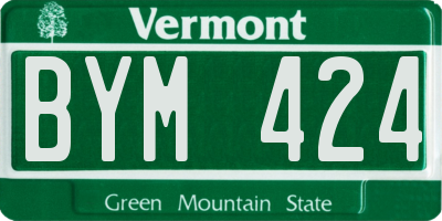 VT license plate BYM424