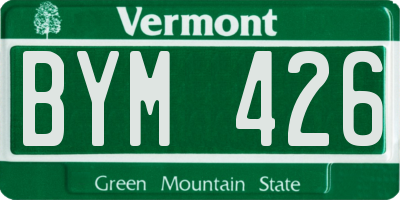 VT license plate BYM426