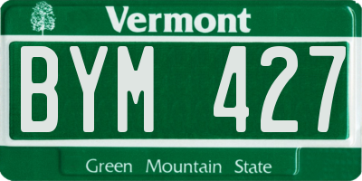 VT license plate BYM427