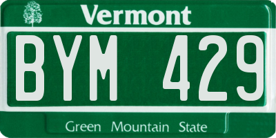 VT license plate BYM429