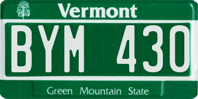 VT license plate BYM430
