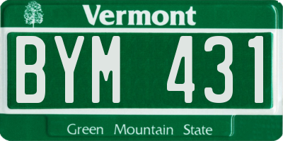VT license plate BYM431