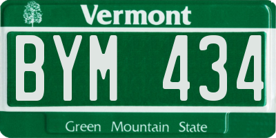 VT license plate BYM434