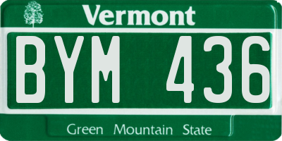 VT license plate BYM436
