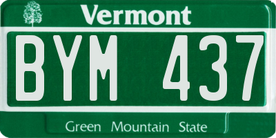 VT license plate BYM437