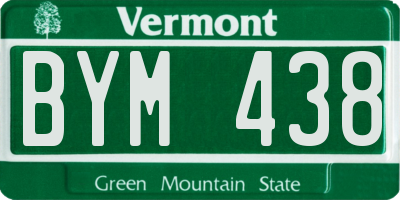VT license plate BYM438