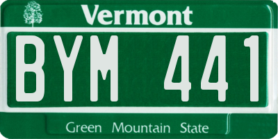 VT license plate BYM441