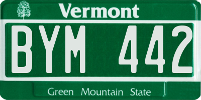 VT license plate BYM442