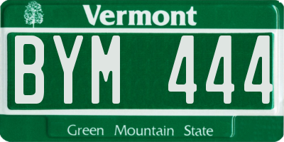 VT license plate BYM444