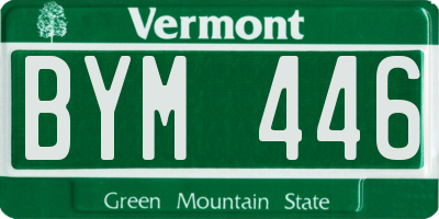 VT license plate BYM446