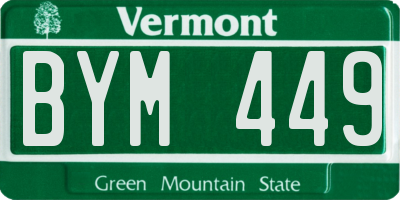 VT license plate BYM449