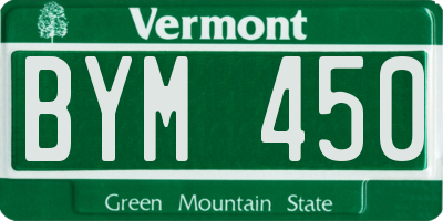VT license plate BYM450