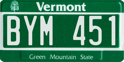 VT license plate BYM451
