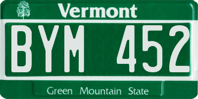 VT license plate BYM452