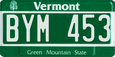VT license plate BYM453