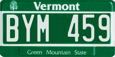 VT license plate BYM459